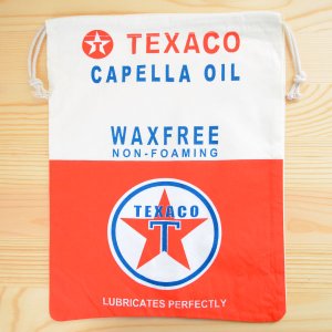 画像1: アメリカンロゴ巾着袋(L) テキサコオイル Texaco Oil