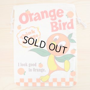 画像1: アメリカンロゴ巾着袋(L) オレンジバード Orange Bird