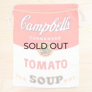 60’s Campbells キャンベルトマトスープ柄 ショートパンツ アート アメリカンロゴ巾着袋(L) キャンベルトマトスープ Campbell's