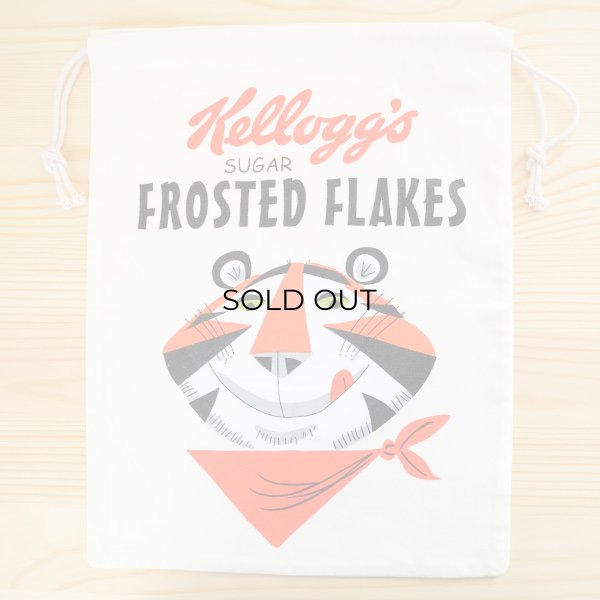 画像1: アメリカンロゴ巾着袋(L) ケロッグ Kellogg's(トニーザタイガー) (1)