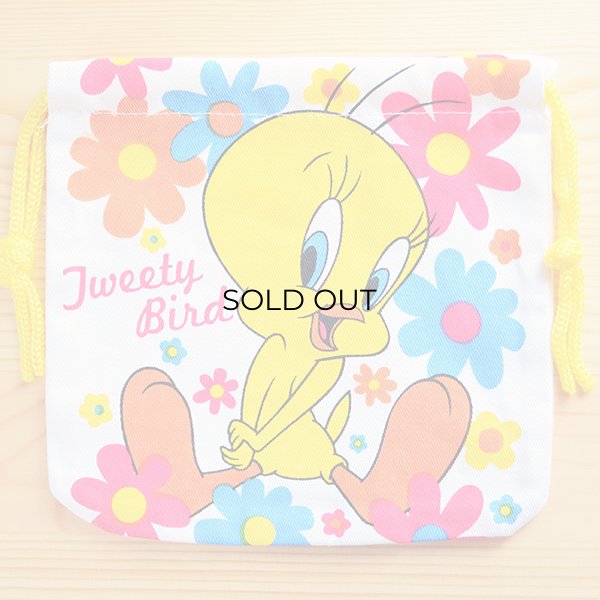 画像1: アメリカンキャラ巾着袋(S) トゥイーティー Tweety (1)