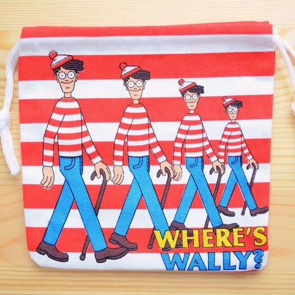 画像1: アメリカンキャラ巾着袋(S) ウォーリーをさがせ Wally (1)