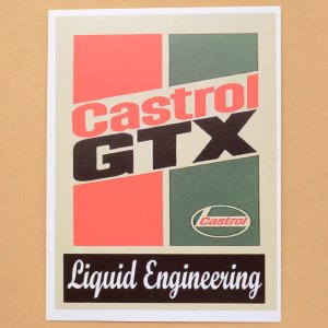 画像1: ガレージステッカー/シール カストロールオイル Castrol(タテ)