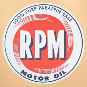 画像1: ガレージステッカー/シール RPM モーターオイル(ラウンド)