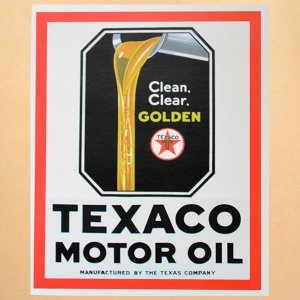 ガレージステッカー/シール テキサコモーターオイル Texaco Motor Oil(ゴールデン) GS-034