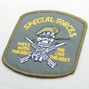 画像2: ミリタリーワッペン Special Forces スペシャルフォース アメリカ陸軍(スカル/カーキ)