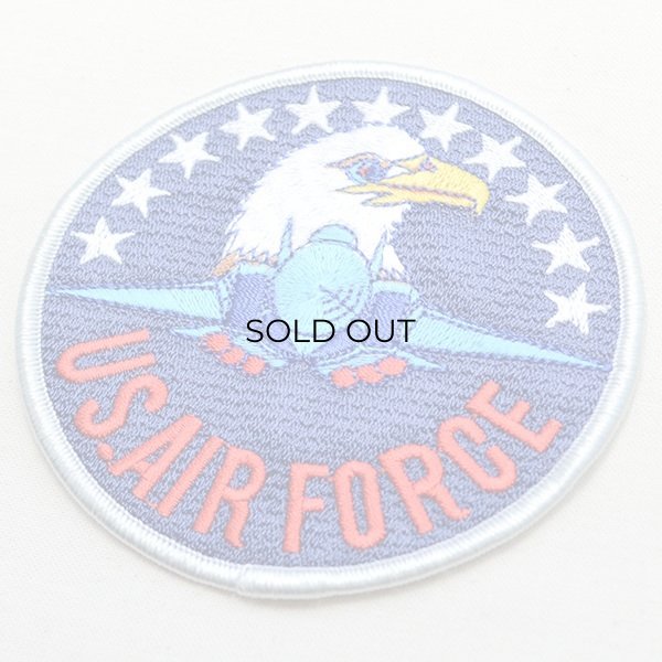 画像2: ミリタリーワッペン U.S.Air Force エアフォース アメリカ空軍(ワシ&戦闘機/ラウンド/L) (2)