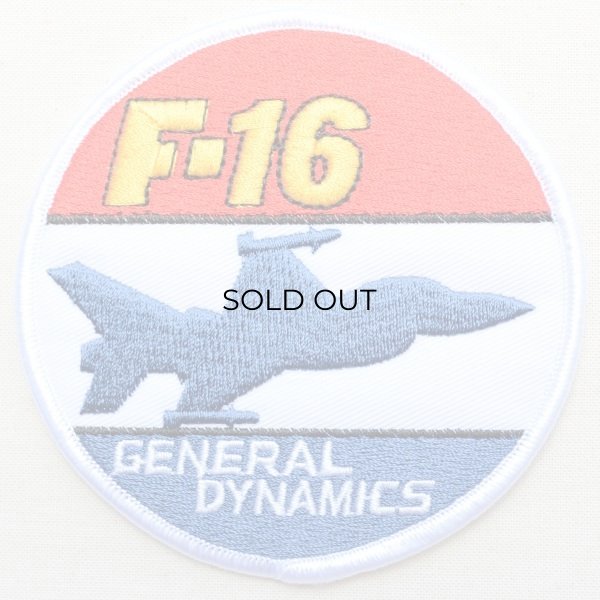 画像1: ミリタリーワッペン F-16 General Dynamics アメリカ空軍(戦闘機/ラウンド) (1)