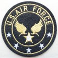 画像1: ミリタリーワッペン U.S.Air Force エアフォース アメリカ空軍(ブラック/ラウンド) (1)