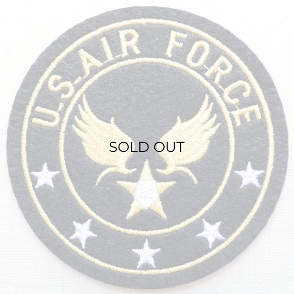 画像1: ミリタリーワッペン U.S.Air Force エアフォース アメリカ空軍(ブラック/ラウンド) (1)