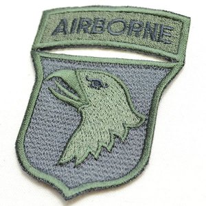 画像2: ミリタリーワッペン Airborne エアボーン イーグル エンブレム(カーキ&ブラック)