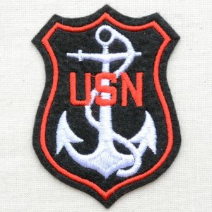 画像1: ミリタリーワッペン USN アメリカ海軍(アンカー/エンブレム)