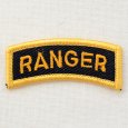 画像1: ミリタリーワッペン Ranger レンジャー(ブラック/扇形) (1)