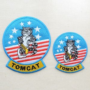 画像4: ミリタリーワッペン トムキャット Tomcat アメリカ海軍(ねこ/星条旗) Mサイズ