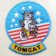 ミリタリーワッペン トムキャット Tomcat アメリカ海軍(ねこ/星条旗) Lサイズ