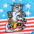 画像2: ミリタリーワッペン トムキャット Tomcat アメリカ海軍(ねこ/星条旗) Lサイズ (2)