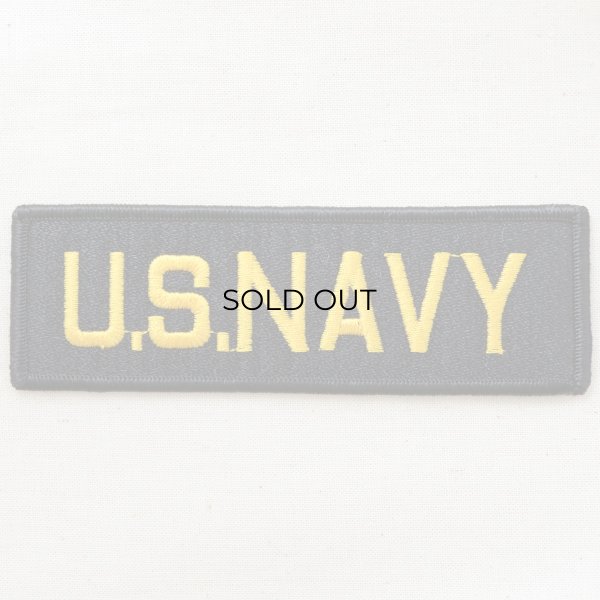 画像1: ミリタリーワッペン U.S.Navy アメリカ海軍 Tab(ブラック&ゴールド) (1)