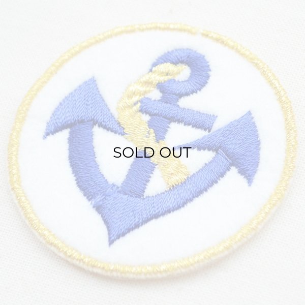 画像2: ワッペン いかり/アンカー(ラウンド/ブルー&ゴールド) (2)
