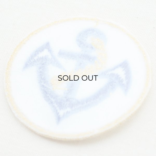 画像3: ワッペン いかり/アンカー(ラウンド/ブルー&ゴールド) (3)