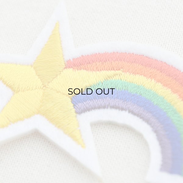 画像2: ワッペン レインボー&イエロースター(虹の流れ星) (2)