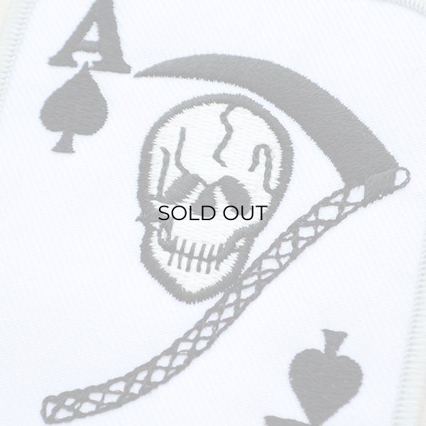 画像2: ワッペン スカルエース(トランプ/ホワイト) (2)