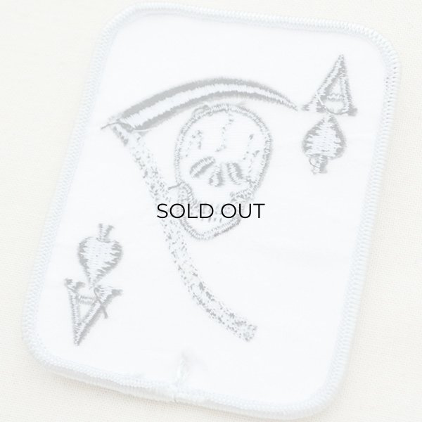 画像3: ワッペン スカルエース(トランプ/ホワイト) (3)