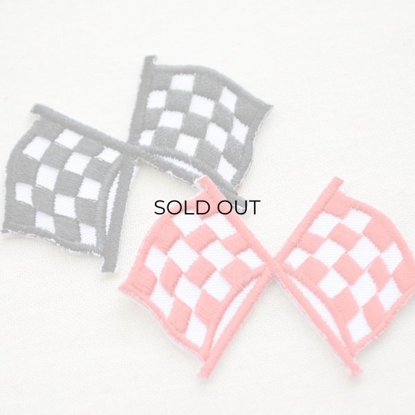 画像4: ワッペン ミニチェッカーフラッグ(旗/レッド) (4)