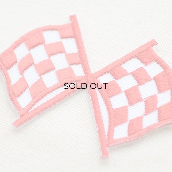 画像2: ワッペン ミニチェッカーフラッグ(旗/レッド) (2)