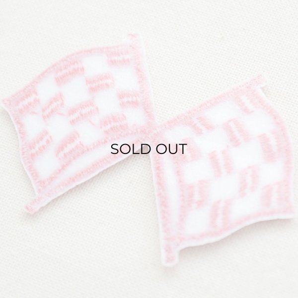 画像3: ワッペン ミニチェッカーフラッグ(旗/レッド) (3)