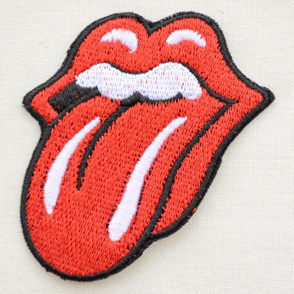 画像1: 音楽ワッペン ローリングストーンズ  リップス&タン(レッド) (1)