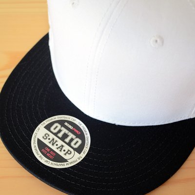 画像1: 帽子/キャップ オットー Otto フラットバイザー コットンツイル(ブラック×ホワイト) *メール便不可