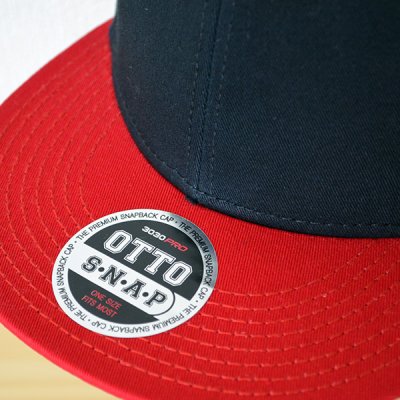 画像1: 帽子/キャップ オットー Otto フラットバイザー コットンツイル(レッド×ブラック) *メール便不可