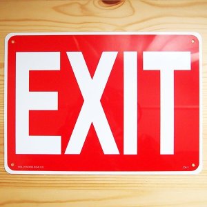 画像1: 看板/プラサインボード 出口 Exit *メール便不可