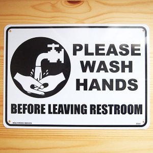 画像1: 看板/プラサインボード 手を洗いましょう Please Wash Hands *メール便不可