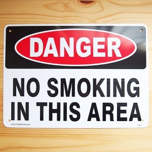 画像1: 看板/プラサインボード 危険ここは禁煙 Danger No Smoking *メール便不可