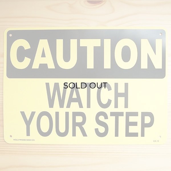 画像1: 看板 プラサインボード 足元注意 Watch Your Step *メール便不可 (1)