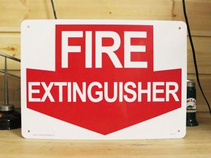 画像1: 看板/プラサインボード 消火栓はここです Fire Extinguisher *メール便不可