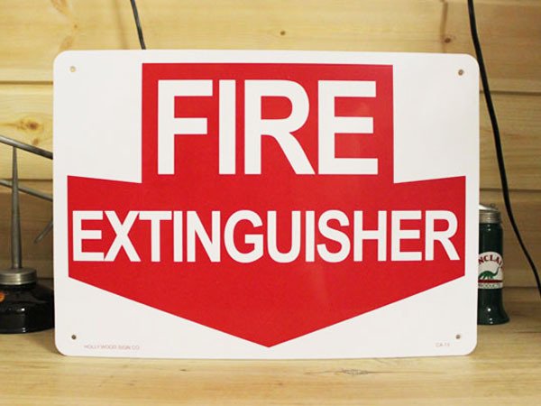 画像1: 看板 プラサインボード 消火栓はここです Fire Extinguisher *メール便不可 (1)