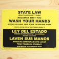 画像1: 看板 プラサインボード 手洗い厳守 State Law/Wash Your Hands *メール便不可 (1)
