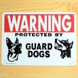 画像1: 看板 プラサインボード 番犬に注意 Warning Guard Dogs *メール便不可 (1)