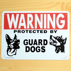 画像1: 看板/プラサインボード 番犬に注意 Warning Guard Dogs *メール便不可