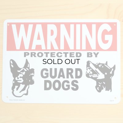 看板 プラサインボード 番犬に注意 Warning Guard Dogs *メール便不可