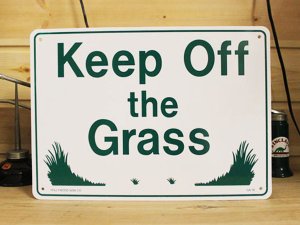 画像1: 看板/プラサインボード 芝生に入るな Keep Off The Grass *メール便不可