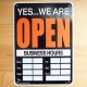 看板/プラサインボード オープン/クローズド Open/Closed(時間記入可/両面プリント) *メール便不可