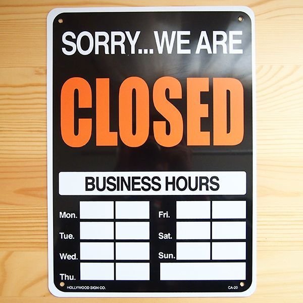 画像2: 看板 プラサインボード オープン/クローズド Open/Closed(時間記入可/両面プリント) *メール便不可 (2)