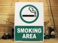 画像1: 看板 プラサインボード 喫煙場所 Smoking Area *メール便不可 (1)