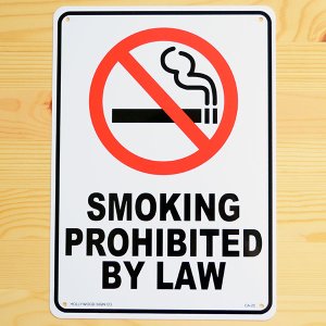 画像1: 看板/プラサインボード 禁煙 Smoking Prohibited By Law *メール便不可