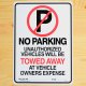 看板/プラサインボード 駐車禁止 No Parking(Towed Away) *メール便不可