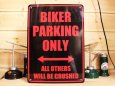画像1: 看板 プラサインボード バイカー専用駐車場 Biker Parking *メール便不可 (1)