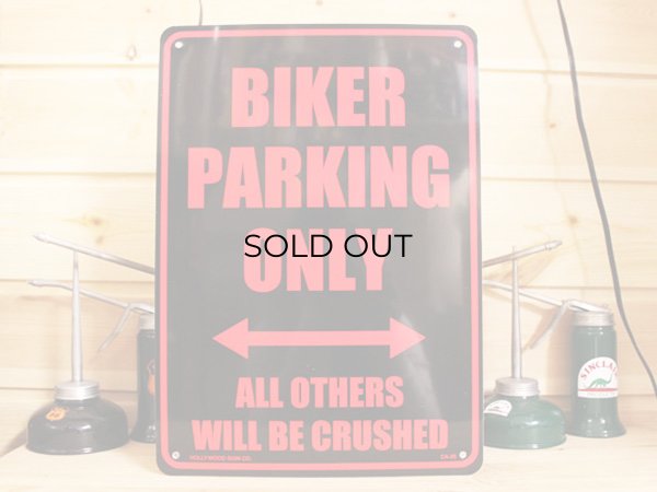 画像1: 看板 プラサインボード バイカー専用駐車場 Biker Parking *メール便不可 (1)